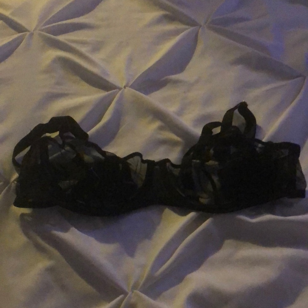 Victoria Secret Bra 34C Black Sheer